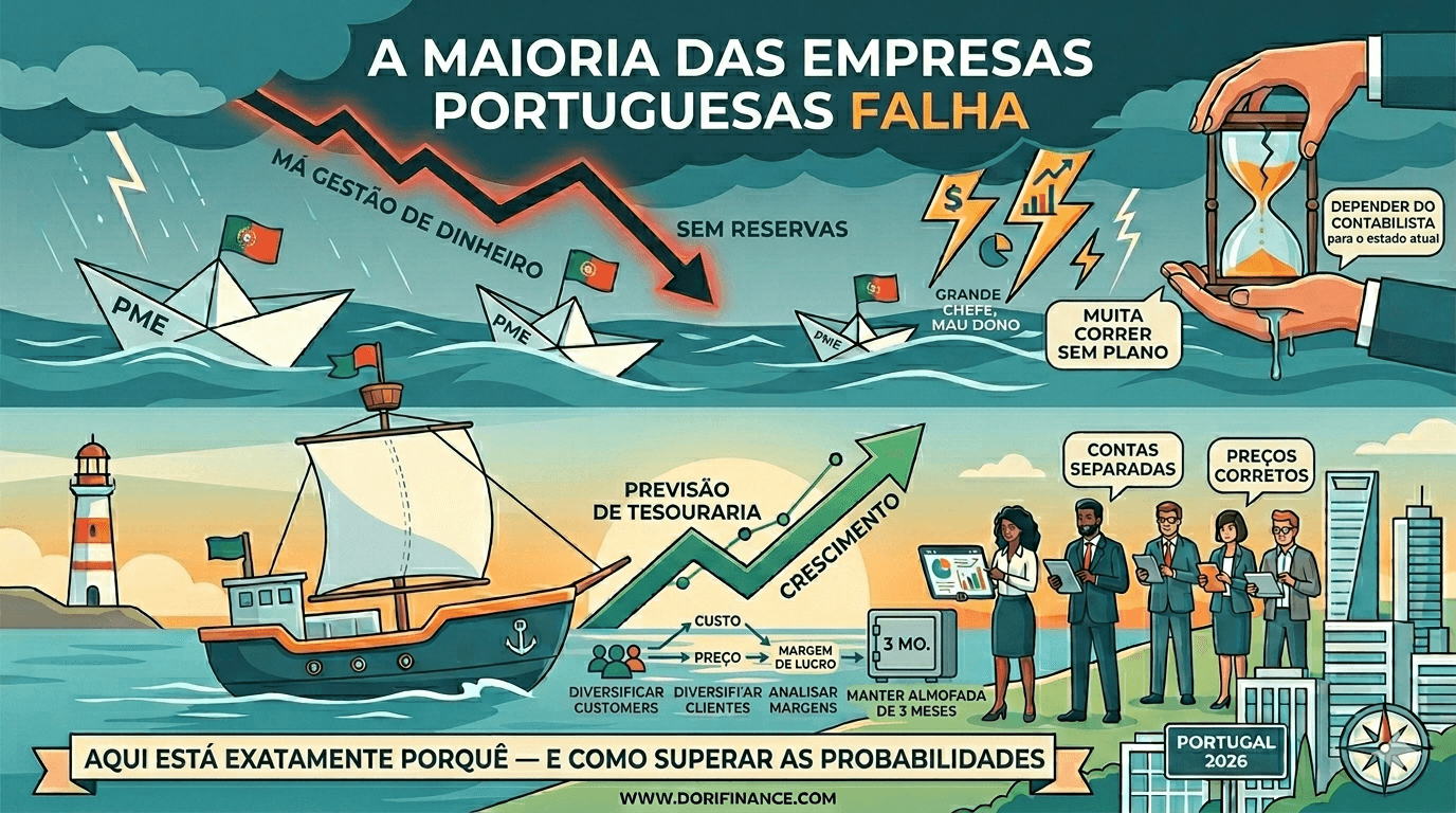 A maioria das empresas Portuguesas falha.